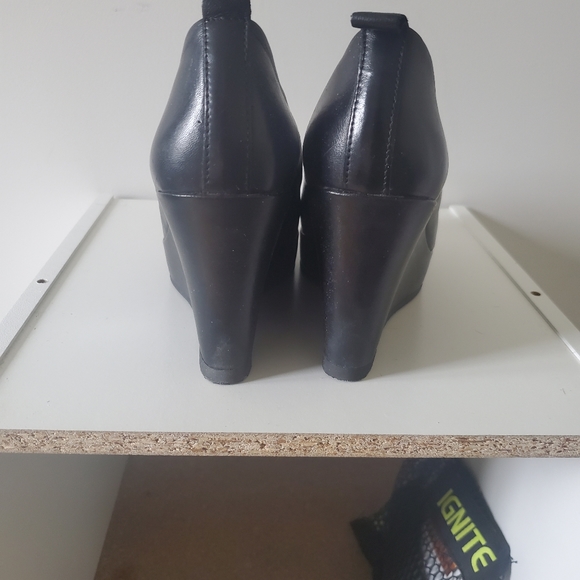 Real leather black wedge pumps - Picture 4 of 6